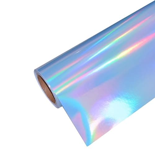 17"x100' Holographic Sticker Paper Roll Waterproof Printable Rainbow Vinyl Sticker Roll Paper for Inkjet Printer with 3 inch Core - Image 1