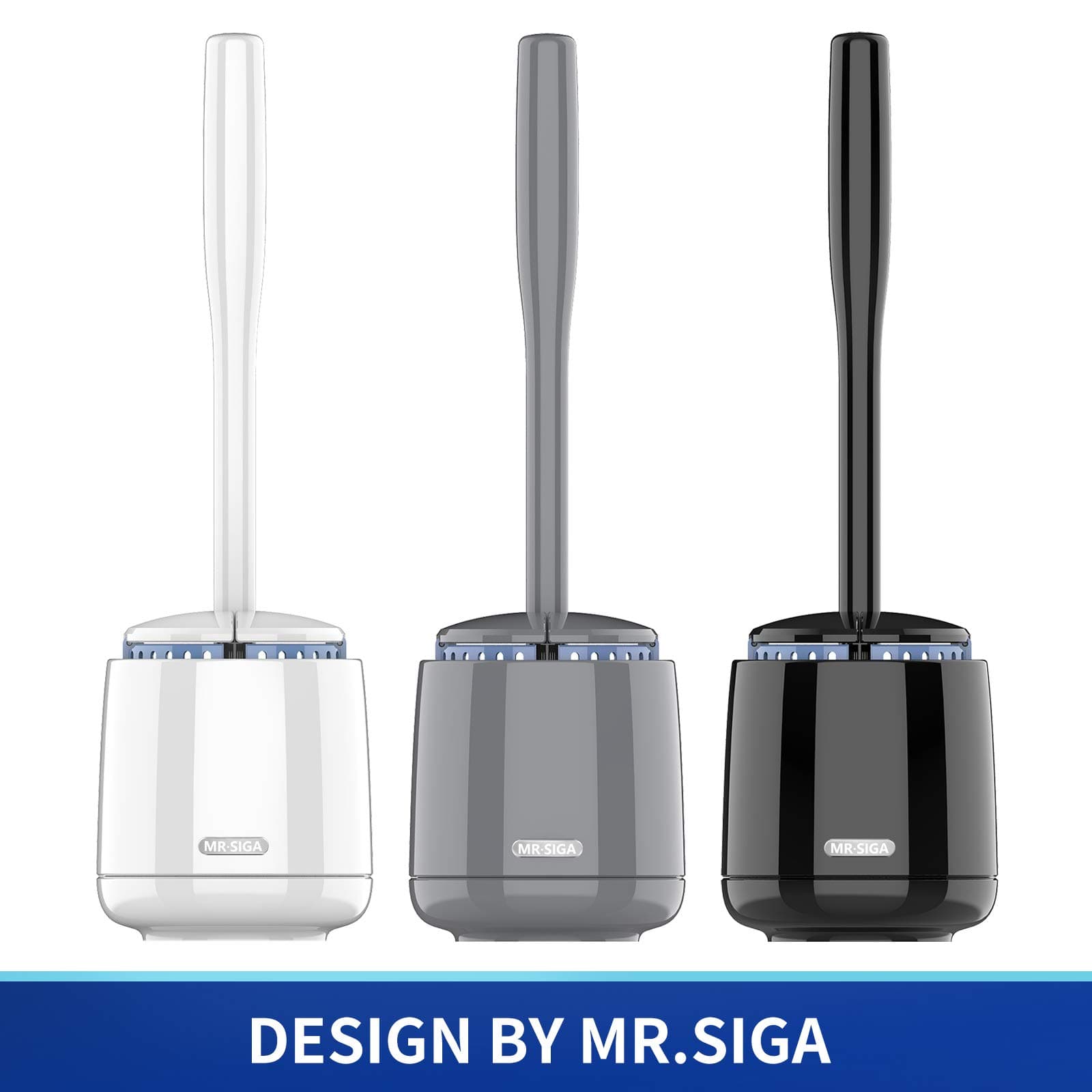 MR.SIGA Toilet Bowl Brush and Holder, Sturdy Long Handle, Black, 1 Pack thumbnail 2