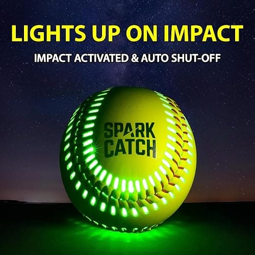SPARK CATCH Light Up 12" Glow in The Dark Fastpitch Softball for Girls, Teens, and Players (Neon Green) thumbnail 2