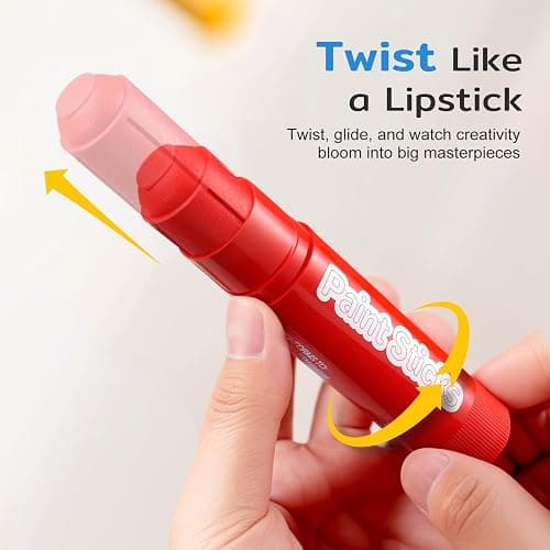 12 Colors Tempera Paint Sticks, No Mess, Quick-Drying & Non-Toxic Art Supplies, Easy-Grip for Toddlers and Kids, Works Great on Paper, Wood, Glass, Canvas, Gifts for Drawing on Various Objects thumbnail 5