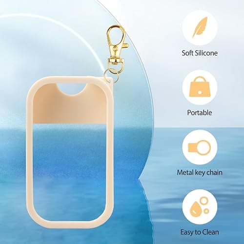 COCGVEL Silicone Case Compatible with Touchland Hand Sanitizer Spray, Protective Case with Keychain for Power Mist and Glow Mist 1 fl oz, Hand Sanitizer Spray Accessory (Blush Beige, 1 Ounces) thumbnail 5