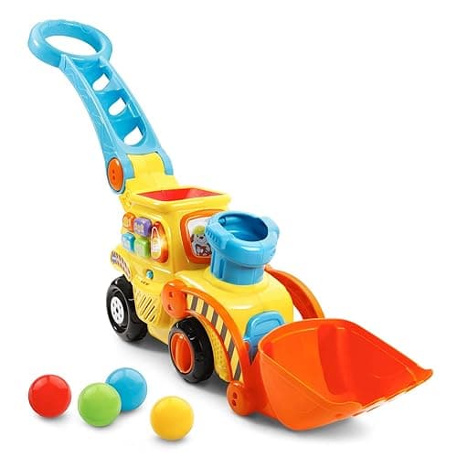 VTech Pop-a-Balls Push and Pop Bulldozer, Yellow - Yellow - Bulldozer