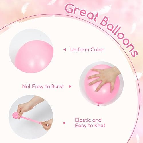 60pcs Pink and Yellow Balloons 12inch, with Sand White Latex Balloons for Anniversary Wedding Baby Shower Birthday Party Decorations thumbnail 4