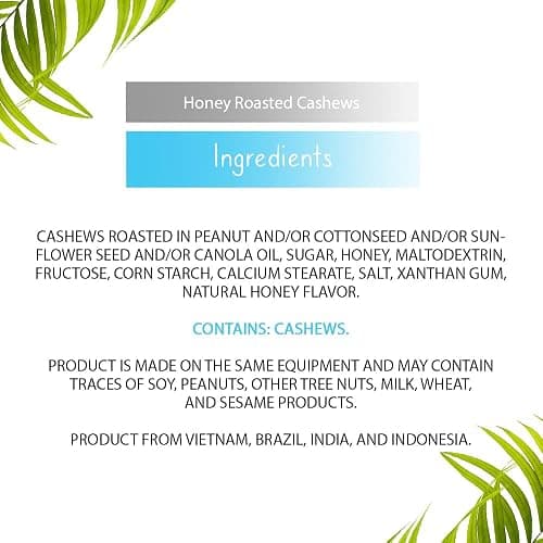 Honey Roasted Cashews - 32 oz Reusable Container | Gourmet Nuts Coated with Sweet & Natural Honey | Roasted to Perfection | Healthy Everyday Snack | Vegan | Kosher | Hand-Picked | Sweet & Crunchy thumbnail 8