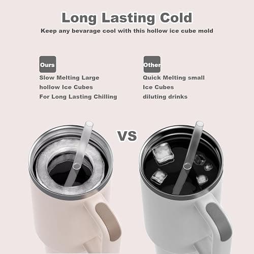 Nax Caki Hollow Cylinder Ice Cube Mold for 20oz 30oz 40oz Stanley Cup Accessories, Silicone Tumbler Ice Mold with Lid for Tumbler Whiskey Cocktails Bourbon thumbnail 4