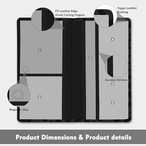Kakurookie Car Registration and Insurance Holder, with Magnetic Closure for License, Cards and Documents, All Vehicle Needs and Car Accessories (Leopard-Black) thumbnail 4
