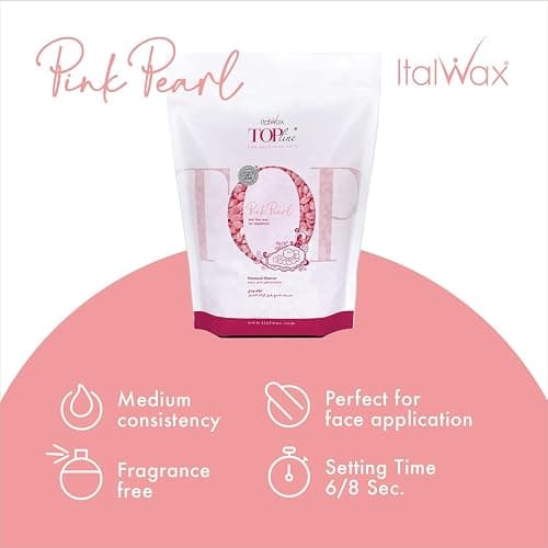 Italwax Top Line Pink Pearl Hard Wax Beads 1.65 lb (750 g) – Semi-Creamy Unscented Hard Wax for Facial Areas, Strong from First Pull, Suitable for Sensitive Skin, Professional Use – Made in Italy thumbnail 2
