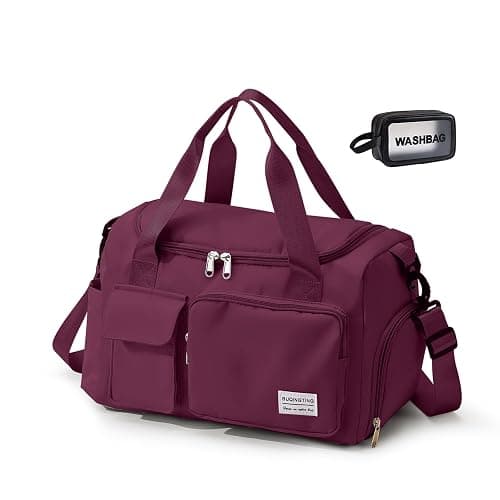 Small Gym Bag for Women, Travel Duffle Bag Carry On Weekender Bag with Shoe Compartment - Image 1