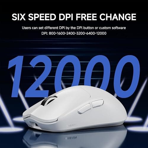 SEUNKWANG EWEAND X23 Pro Wireless Gaming Mouse, Tri-Mode 2.4G/USB-C/BT Mouse, PAW3311 Sensor, 12000 DPI, 59g Lightweight, 1ms Response, Computer Mouse with Anti-Slip Grip Tape for Laptop/PC/Mac-White thumbnail 4