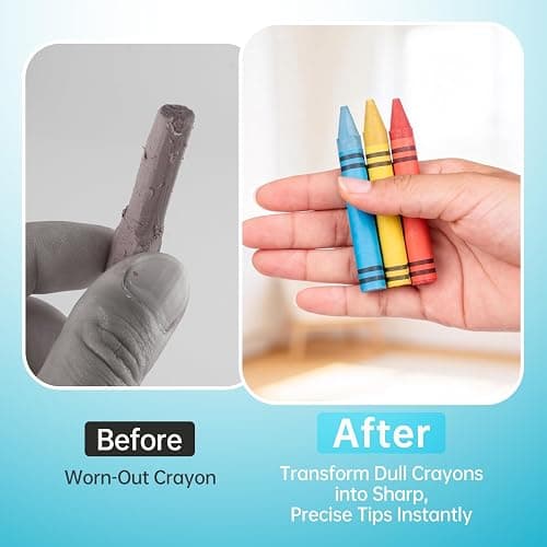 Crayon Sharpener Compatible with Crayola, Manual Hand Crank Crayon Sharpener, Transform Dull Crayons into Sharp, with Removable Shavings Container, for Home, Art Projects, and Travel, Blue thumbnail 5