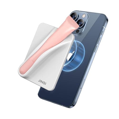 JINSI Magnetic Lip Gloss Holder Phone Case, Secure Silicone Portable Lipstick & Lip Balm Holder for Magnetic iPhone 15/14/13/12 Series, Grey - Image 1