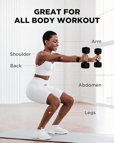 ZTTENLLY Dumbbell Sets - 5/10/15/20/25/36 lb Dumbbells Pair Hand Weights Set of 2 - Easy Grip - Arm Weights for Men and Women, Home Gym Exercise Equipment for Workouts Fitness Strength Training thumbnail 5