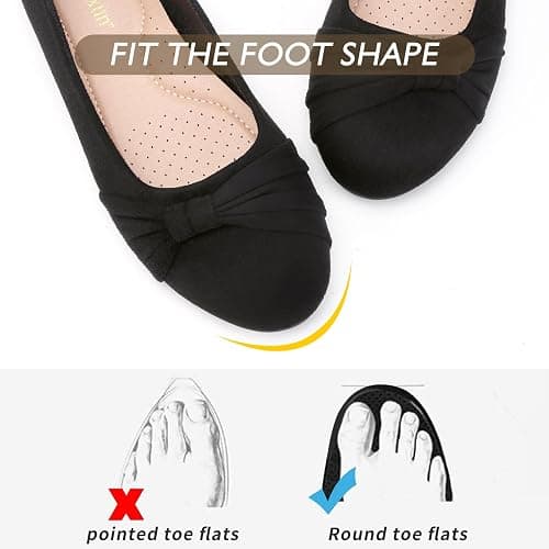 MaxMuxun Women's Flats Shoes Faux Suede Round Toe Ballet Dressy Flats Comfortable Slip On Walking Shoes thumbnail 6