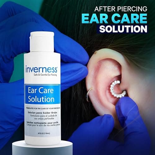 INVERNESS After Piercing Ear Care Solution 4 Oz 2-Pack – Gentle Piercing Care For Newly Pierced Ears thumbnail 3