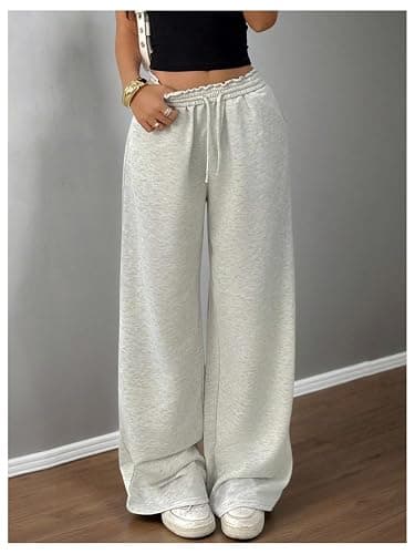 SweatyRocks Girl's Drawstring Waist Straight Leg Sweatpants Casual Workout Track Pants thumbnail 2