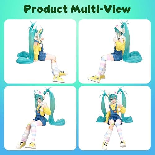 HOpGdd Anime Style Girl Figures Set, 4 Pcs Cute Sitting Character Figurines, 5.1-5.9 Inch PVC Collectible Figures, Desktop Decoration for Fans and Display(4PCS) thumbnail 4
