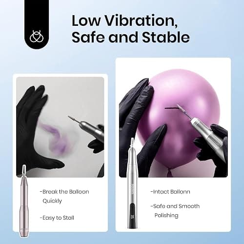 Beetles Electric Cordless Nail Drill, 35 Adjustable Speeds Portable Nail File for Acrylic Gel Nails Professional Efile Nails Drill Kit with Bits Dust Brush Manicure Pedicure Tools for Home Salon Use thumbnail 3