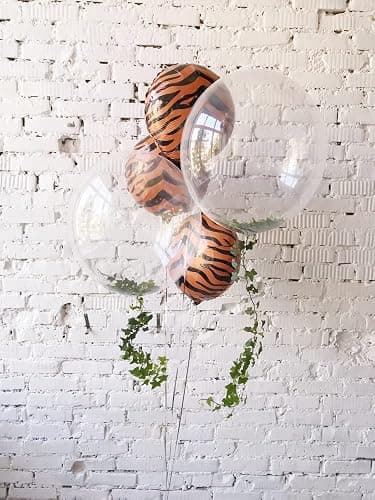 36 Pieces Jungle Balloons by Lunaborne - 18-inch Aluminum Foil Balloons - Leopard Tiger Zebra Giraffe Print Pattern Helium Party Balloons, Jungle Wildlife Zoo Theme Birthday Party Decorations thumbnail 4