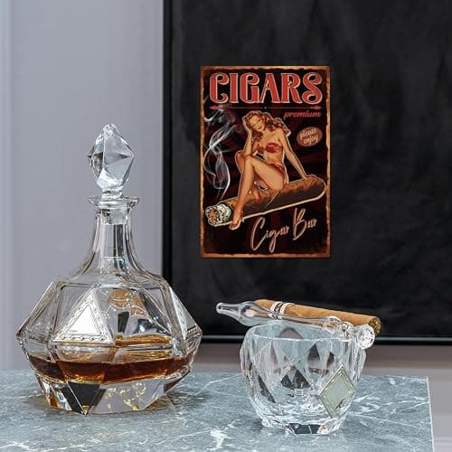 GLOBLELAND Vintage Pin Up Lady Metal Tin Sign 8×12inch Retro Cigar Funny Tin Room Door Sign Cave Signs Art Plaque Poster Wall Decor for Home Bars Cafe Pubs Club Decoration thumbnail 9
