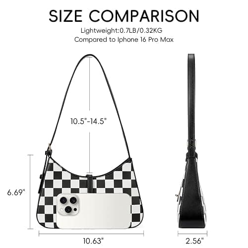 CLUCI Checkered Purses for Women, Shoulder Bag, Handbag Hobo Bags Vegan Leather Crossbody Purse with Adjustable Strap thumbnail 3