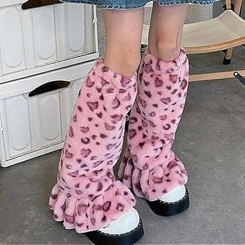 OANTGM Fuzzy Leg Warmers Aesthetic Elk Therian Stuff Christmas Accessories Fur Leg Warmers Y2k Kawaii thumbnail 2