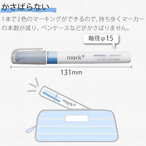 KOKUYO Pastel Highlighters, 2 Tone Chisel Tip Bible Markers in Assorted Colors, No Bleed Quick-Dry Art Marker for Journal, Planner, Notes. Japan Import (PM-MT100-5S) thumbnail 4
