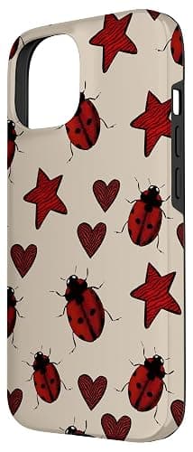 Red Ladybug Y2K Zebra Stars Hearts Preppy Case for iPhone 15 thumbnail 2