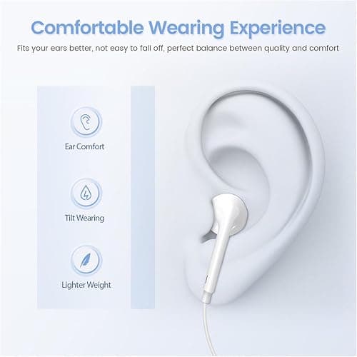 for iPhone Headphones Wired Earbuds Earphones to 2 pack Built-in Microphone & Volume Control Nosie Reduction Headsets Compatible with iPhone 14/13/12/11/X/8/7/SE/Pro/Max/Plus, Support All iOS Syste thumbnail 4