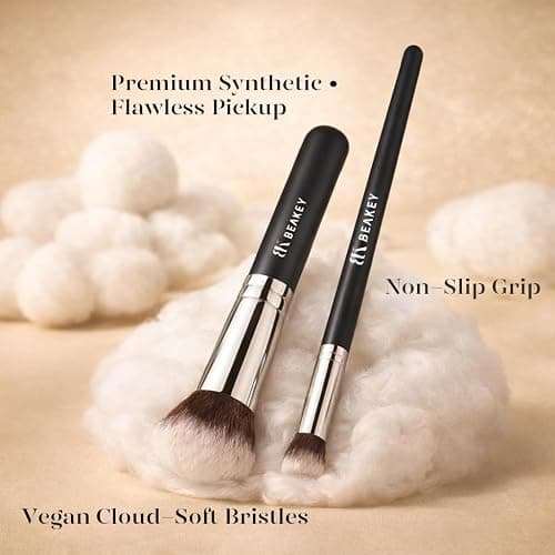 BEAKEY Makeup Brush Set,13 Pcs with Case,10 Brushes and 2 Sponges | Soft synthetic bristles,foundation brush for liquid makeup,eye shadow brushes set,blush brush cream,travel makeup brush set thumbnail 6