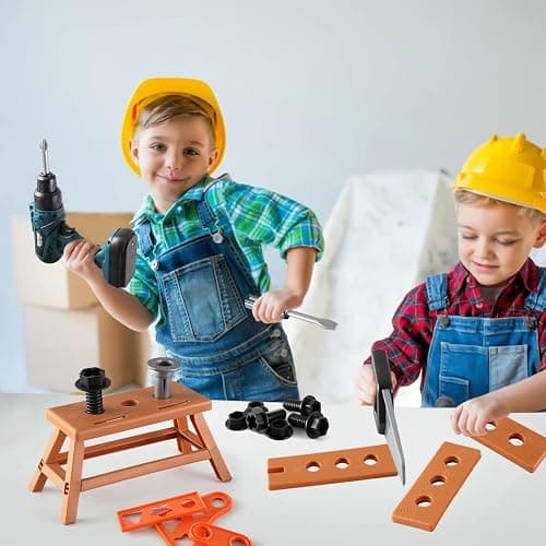 Kids Tool Box–Zealous 48 PCS Pretend Play Tools Toys for Toddler,Electric Drill Kids Tool Kit for Boys & Girls Ages 3-8 Years Old, Construction Tool Kit Playset for Boys thumbnail 6
