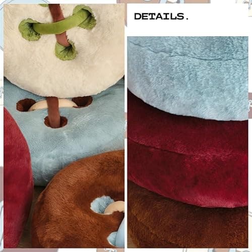 GKWW Retro Button Throw Pillow Round Decorative Plush Cushion 15.7In Ultra-Soft Stuffed Pillows for Sofa Couch Vanity Chair Bed thumbnail 2