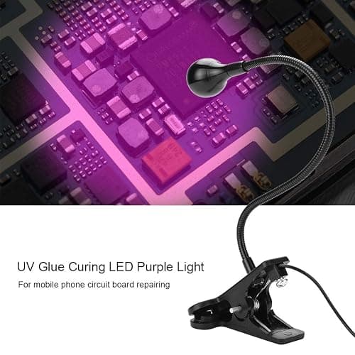 LED UV Light Curing Lamp With Gooseneck and Clamp, PCB Repair Tool 395nm 3W for UV Gel Nail and Curing thumbnail 3