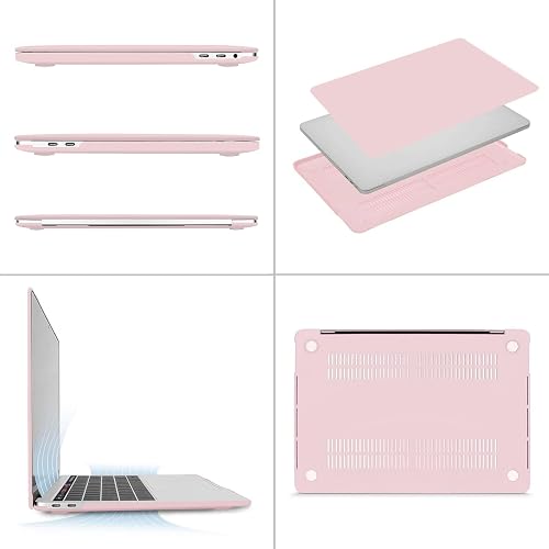 MOSISO Compatible with MacBook Pro 13 inch Case M2 M1 2026 2025 2024 2023 2022-2016 A2338 A2289 A2251 A2159 A1989 A1706 A1708, Plastic Hard Shell Cover & Keyboard Skin & Wipe Cloth, Rose Quartz thumbnail 5