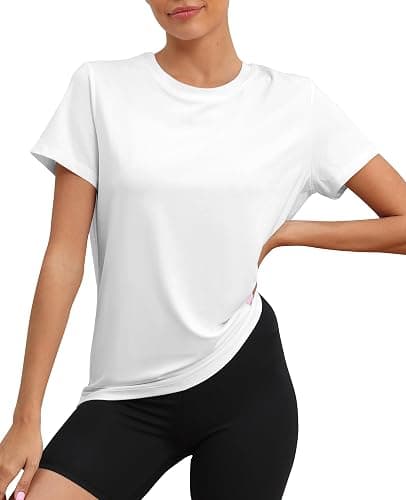 KevaMolly Workout Tops for Women UPF50+ Breathable Loose Fit Yoga T Shirts Short Sleeve Running Gym Athletic Tee Top - Image 1