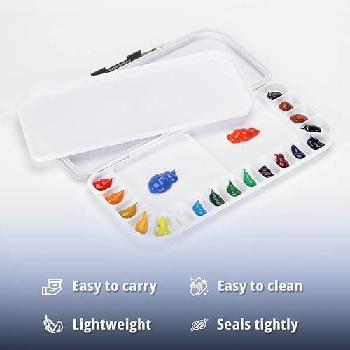 Mr. Pen Airtight 18-Well Watercolor Palette with 2 Mixing Areas and Lid - Folding Paint Tray thumbnail 4
