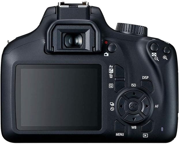 Canon EOS 4000D / Rebel T100 DSLR Camera w/EF-S 18-55mm f/3.5-5.6 Lens 3 Lens Kit Bundled with 128GB Memory + Wide Angle Lens + Telephoto Lens + Flash + More (Renewed) Black thumbnail 2