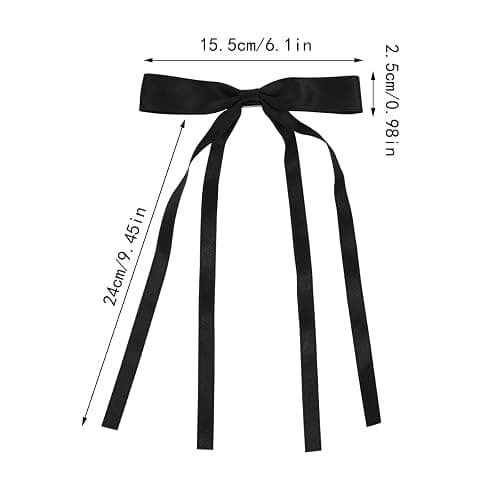 WORTL Hair Bows Clips Coquette Ribbon Bowknot with Long Tail Princess Hair Bows French Barrettes Hair Accessories for Women Girls 16PCS (Wine Red, Rose red, White, Black) thumbnail 2
