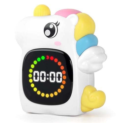 Unicorn Visual Timer for Kids, Rechargeable 99:59 Digital Countdown Timer, Visual Time Progress Display, Adjustable Volume, Classroom Homeschool Study Timer - Image 1