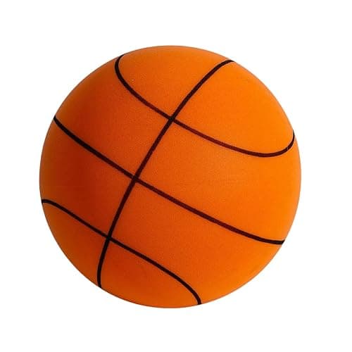 Silent Basketball Size 7, Noiseless Quiet Bounce Grooved Airless Soundless,Dribble Dream Foam Basketball for Indoor Training and Quiet Dribbling - A-Orange - Image 1