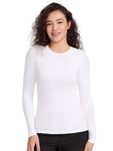 COZYFIT 3 Pack Scrub Undershirts Long Sleeve Women - Underscrub Comfort Tee thumbnail 2