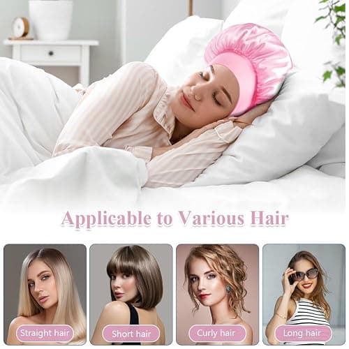flintronic Satin Haarhaube, Satin Seiden Schlafmütze, Nacht Schlafhaube, Schlafhaube Haare Schützen, Satinhaube Zum Schlafen, Für Damen Und Mädchen thumbnail 7