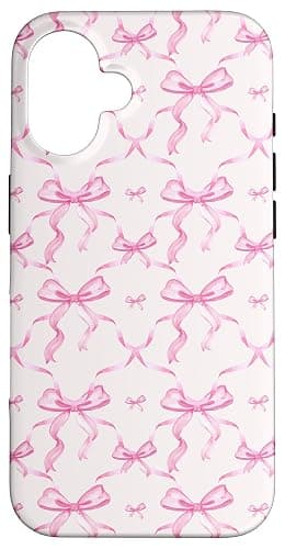 Aesthetic Pink Ribbons and Bows in Watercolor Case for iPhone 16 - Image 1