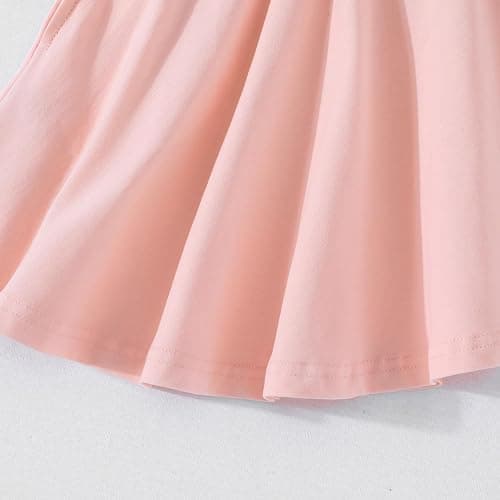 ZFZDRen 3-14Y Girl Solid Color Flared Skater Skirt with Pocket Elastic Waist A-Line Skirt for Kids Cotton Blend Casual Skirt thumbnail 7