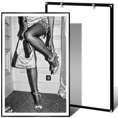 High Fashion Poster Trendy Black and White Wall Art Retro Girl Luxury Feminist Canvas Prints Beautiful Chic Woman Picture for College Dorm Batchroom Bedroom Room Decor 16x24in Metal Black Frame thumbnail 2