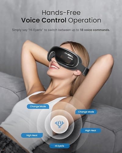 RENPHO Eyeris 3 Eye Massager with Heat and Cooling, FSA Eligible HSA, Birthday Christmas Gifts for Women Men Him Her, Voice Control Eye Mask for Migraines, Eye Care with DIY Massage, Reduce Dry Eyes thumbnail 3