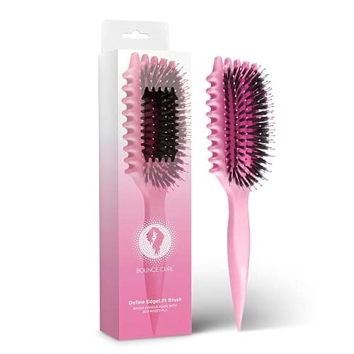 Bounce Curl Define EdgeLift Brush, 5-in-1 Tool for Effortlessly Defined Curls, Waves & Coils, Reduces Frizz - Pink - Pink - Image 1