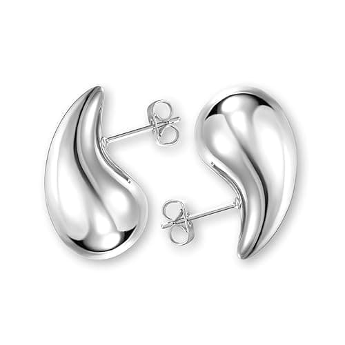 POVIK Teardrop Earrings Dupes for Women Gold/Silver Chunky Hoop Earring Dangle Water Drop Hypoallergenic Earring Set for Women