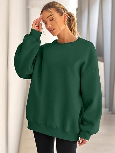 EFAN Womens Oversized Sweatshirts Hoodies Fleece Crewneck Sweaters Casual Tops Comfy Fall Fashion Outfits Winter Clothes 2025 thumbnail 2