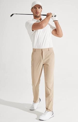 Libin Mens Golf Pants Stretch Work Dress Pants 30"/32"/34" Quick Dry Lightweight Casual Comfy Trousers with Pockets thumbnail 2