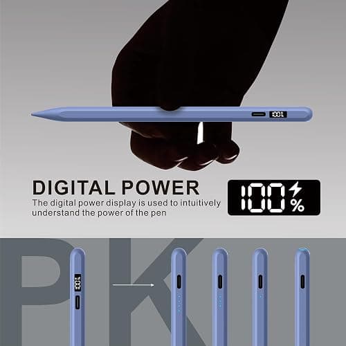 Pencil for Apple iPad 11th/10th/9th with LED Power Display, 15Mins Fast Charge, Stylus Pen for iPad 10/9/8/7/6th,11th A16,Air 11/13 M2/M3,Pro 11/13 M4,Pro 12.9",Air 5/4/3,Mini 7/6/5(Blue) thumbnail 3